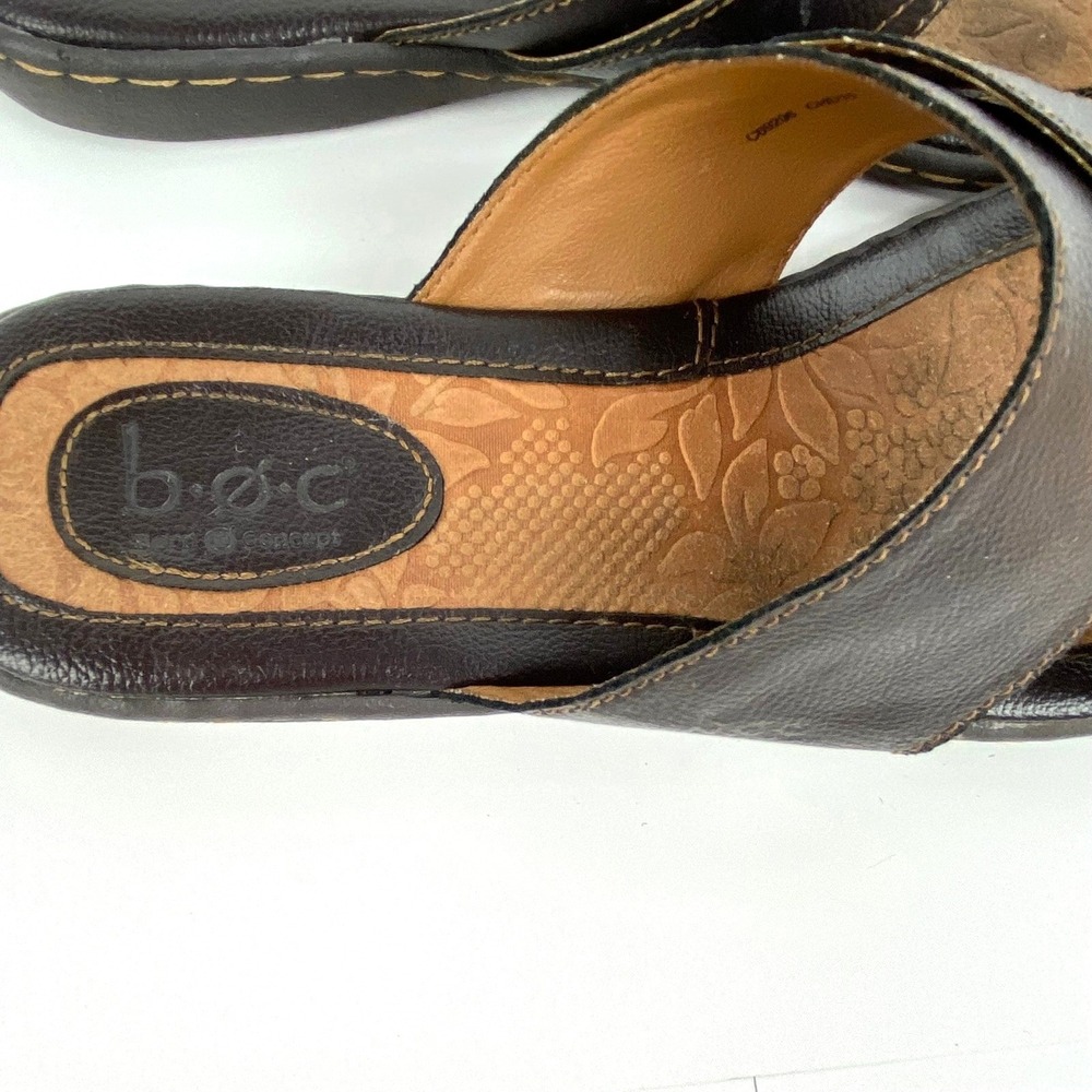 boc Born Sandals Women's 8 Slip On Slides Flats Shoes Flip Flops Brown 38.5 - Picture 9 of 9